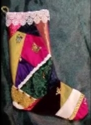 Crazy Quilt Stocking Quilted Stocking image