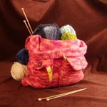 Knitted Felted Tote with Pockets image