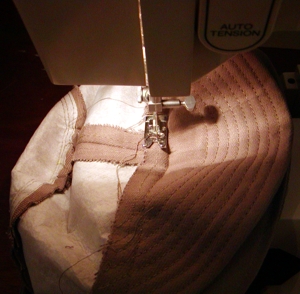 pin only the center and sew out to edge pin only the center and sew out to edge