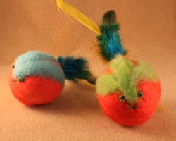 Felted Cat Toys Closeup image