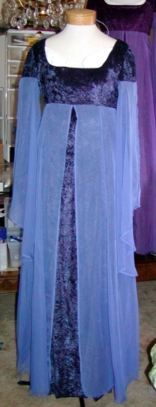Renaissance style dress with finished chiffon